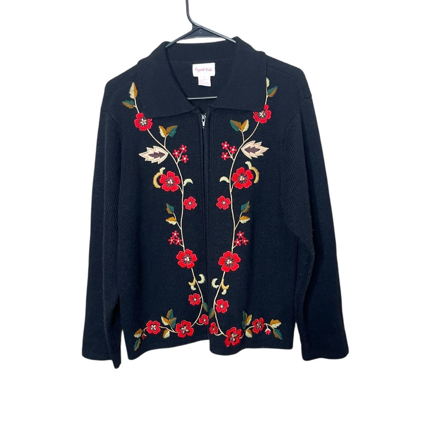 Other Vintage Crystal Kobe Embroidered Cardigan Sweater Size S Size S / US 4 / IT 40 - 1 Thumbnail