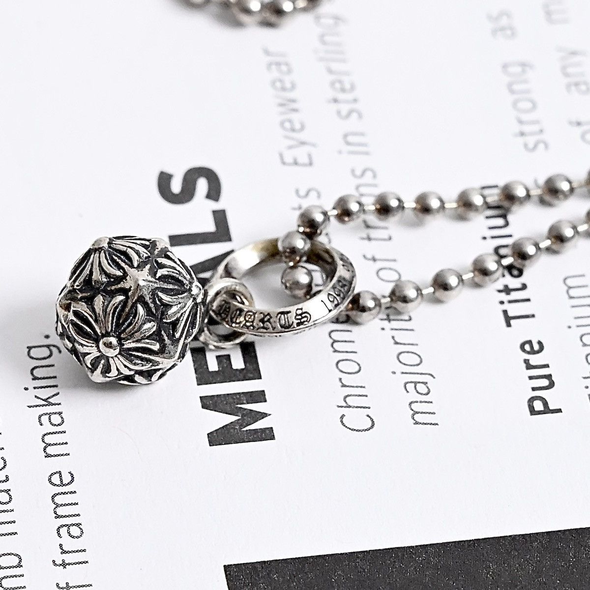 Chrome Hearts CHROME HEARTS PYRMD PLUS BALL NECKLACE SILVER Size ONE SIZE - 3 Thumbnail