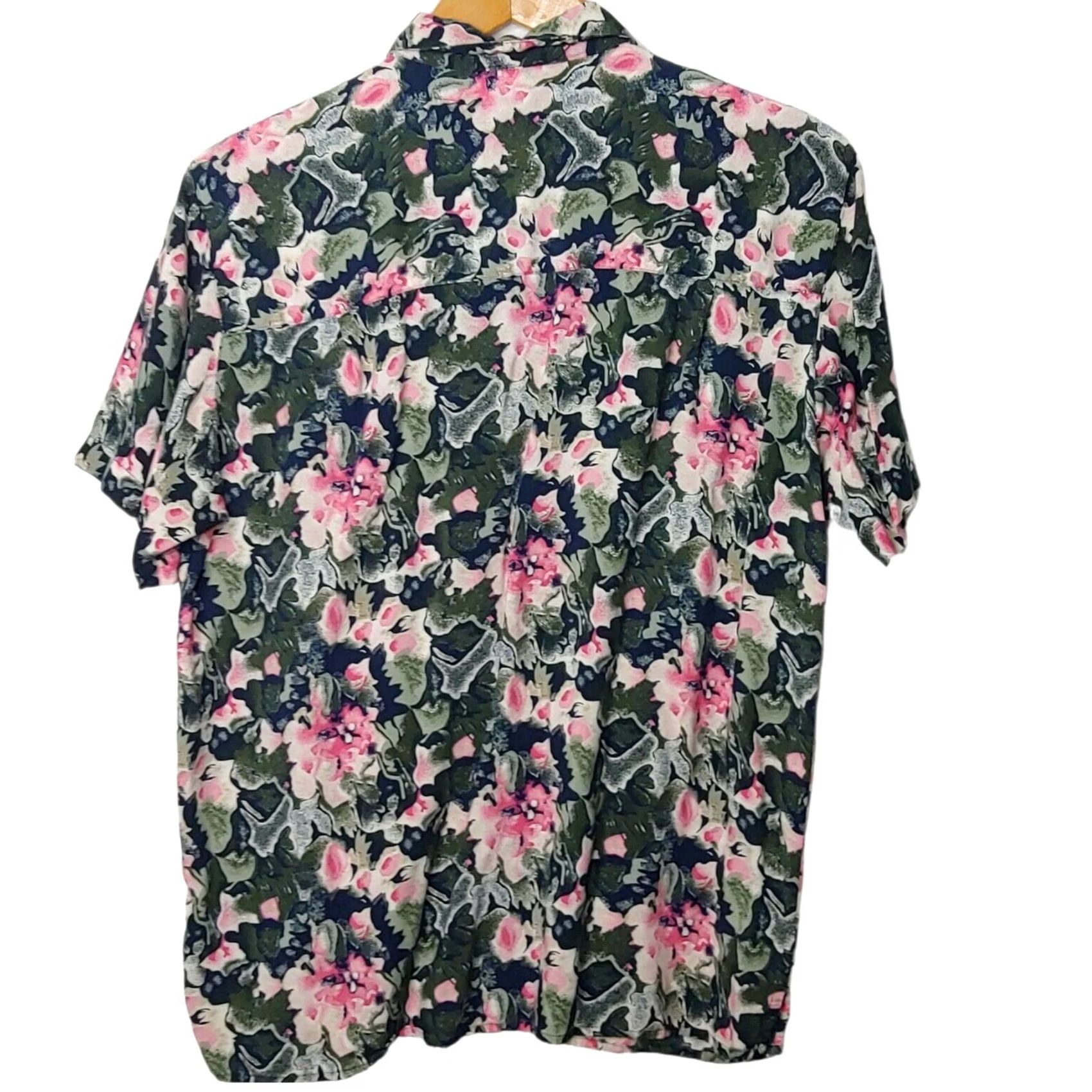 Vintage VINTAGE Maggie Lawrence Blouse Shirt Black Green Pink Granny Office 90s Floral L Womens Size L / US 10 / IT 46 - 2 Thumbnail