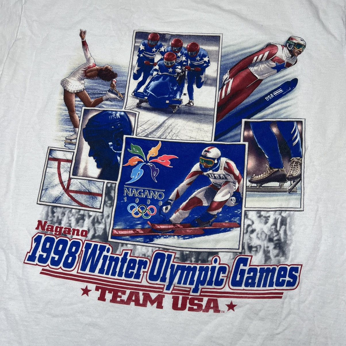 USA Olympics × Vintage Vintage VtG 90s Nagano Winter Olympics T Shirt XL Size US XL / EU 56 / 4 - 2 Thumbnail
