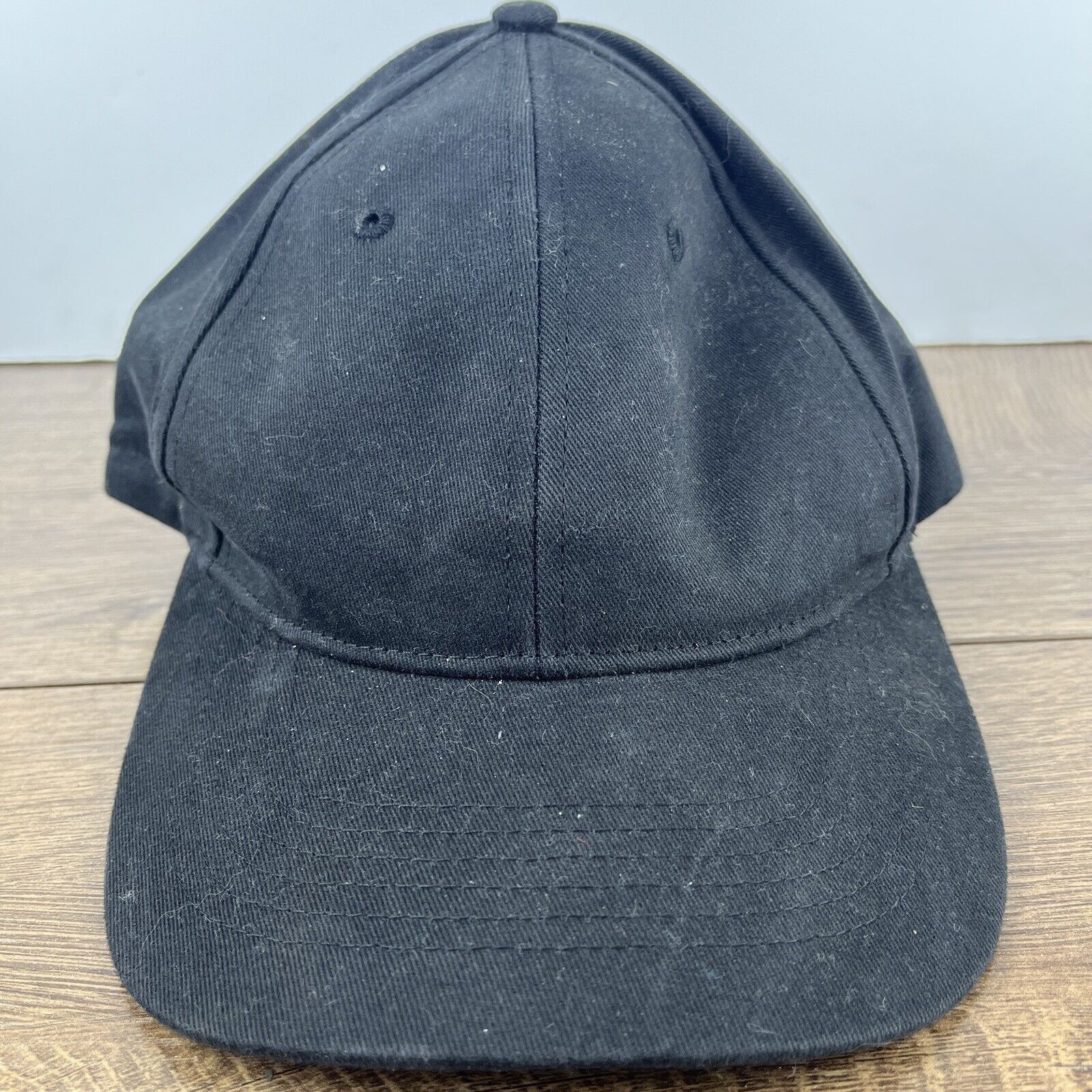 Other Plain Black Hat Adjustable Adult Size Hat Plain Black Cap Size ONE SIZE - 4 Thumbnail