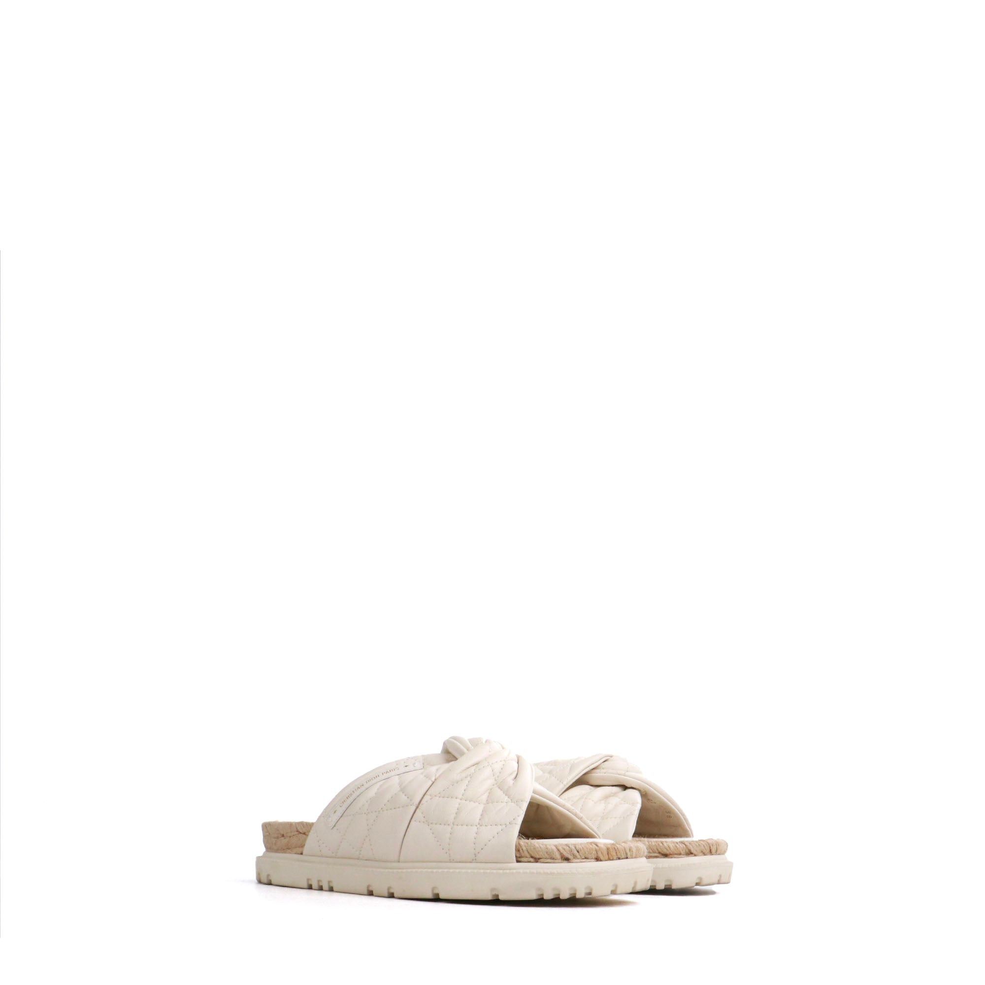 Dior DIOR - Dior D-Twist sandals in off-white leather (T38) Size US 7 / IT 37 - 1 Thumbnail