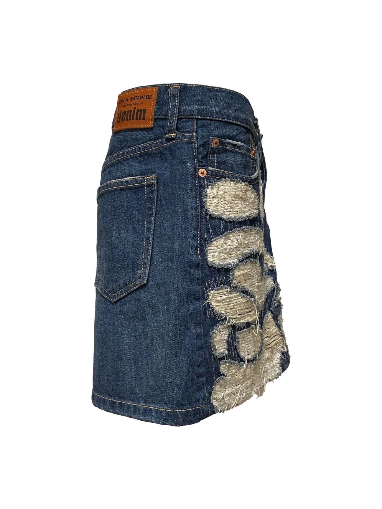 Junya Watanabe JUNYA WATANABE Destroyed Denim Mini Skirt Size 26" / US 2 / IT 38 - 3 Thumbnail