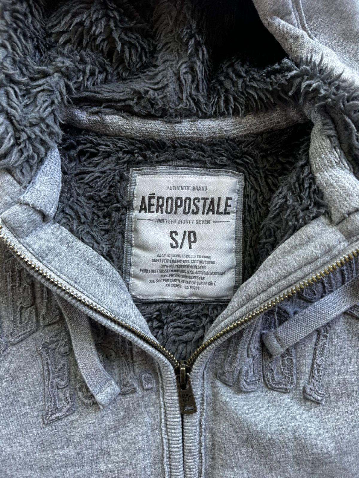 Aeropostale CRAZY Y2K AEROPOSTALE SHERPA ZIP UP Size S / US 4 / IT 40 - 5 Thumbnail