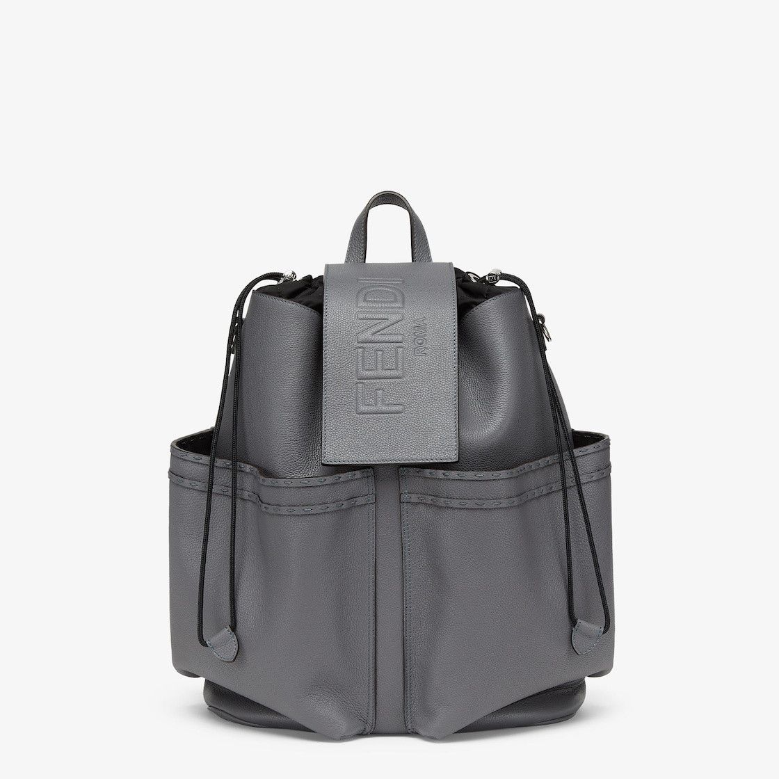 Fendi o1s1wg111225 Size:OS/Roma Leather Fendi Strike Large in Grey Size ONE SIZE - 1 Thumbnail