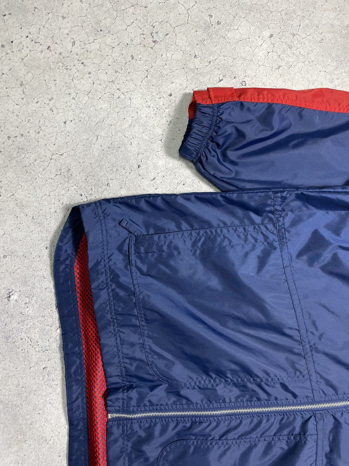 Nike × Vintage Vintage 90's Nike Big Swoosh Logo Drill Y2K Nylon Jacket Size US XL / EU 56 / 4 - 3 Thumbnail