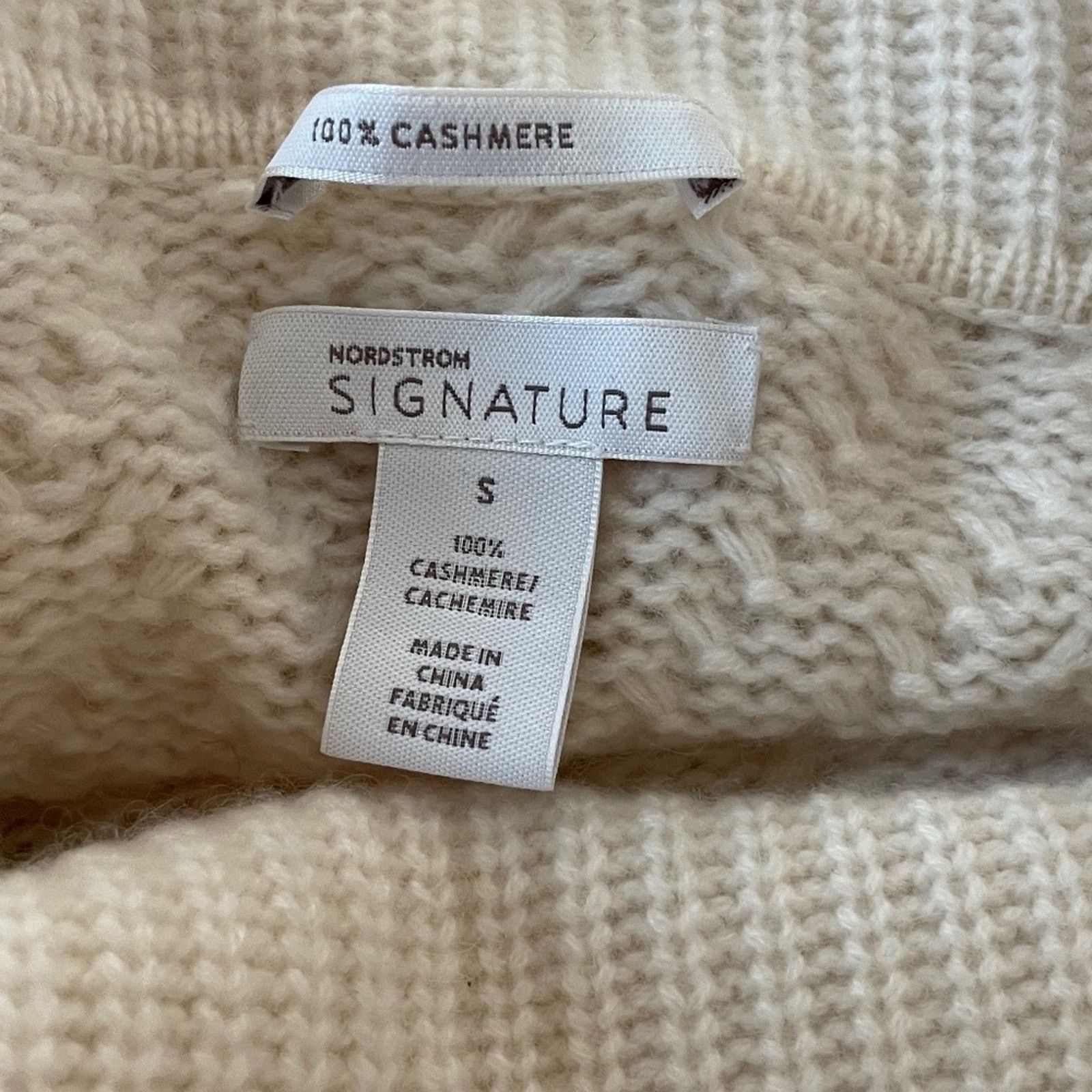 Nordstrom Chevron Pattern Cashmere Cowl Neck Sweater NORDSTROM Size S / US 4 / IT 40 - 9 Thumbnail
