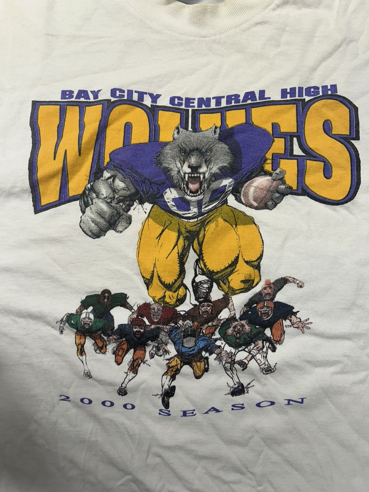 Vintage Crazy Vintage Y2K Essential White Football Sports Tee Shirt Size US XL / EU 56 / 4 - 2 Thumbnail