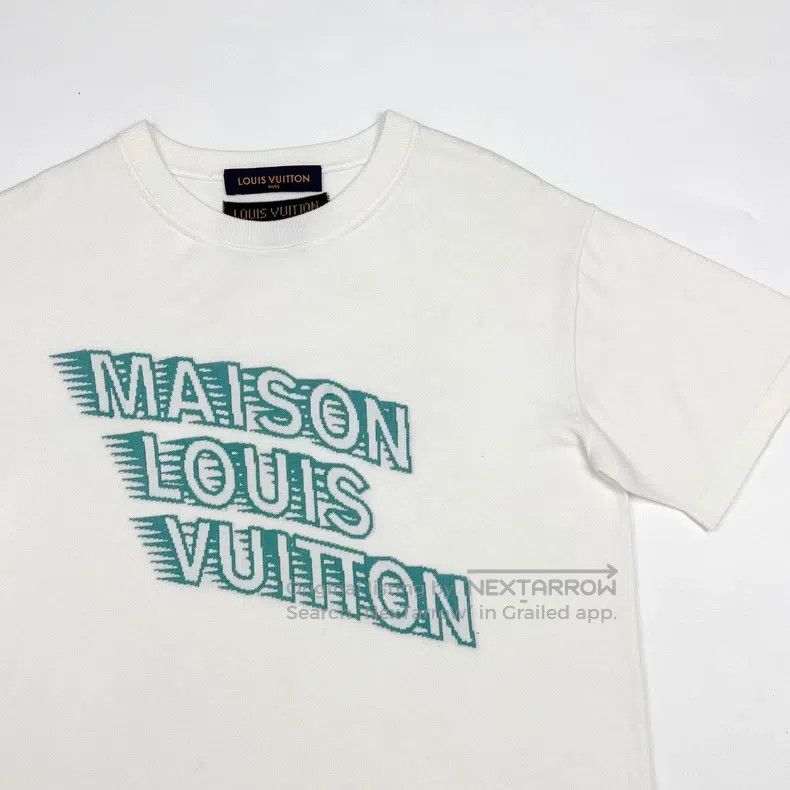 Louis Vuitton Louis Vuitton White Phantom Letter Knit Short Sleeve Size US M / EU 48-50 / 2 - 5 Thumbnail