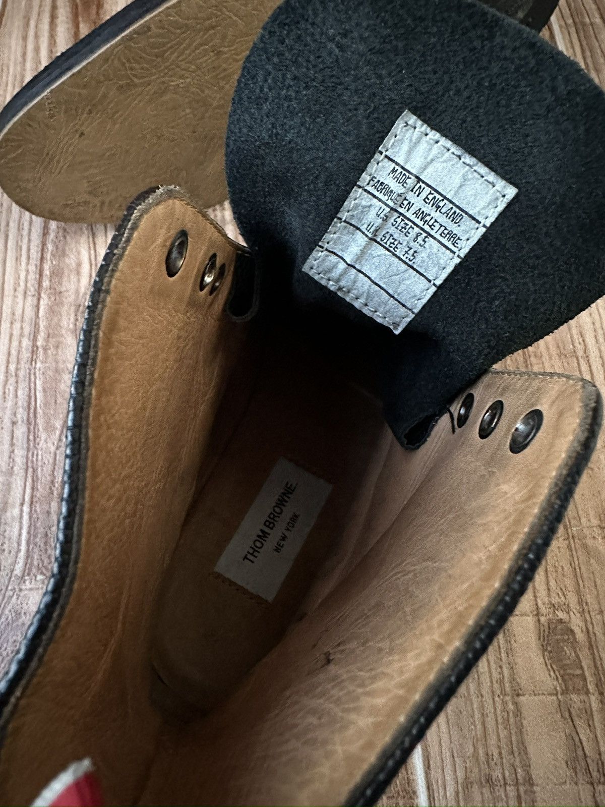 Thom Browne Thom Browne Pebble-Grain Leather Brogue Boots – Black Size US 8.5 / EU 41-42 - 14 Thumbnail
