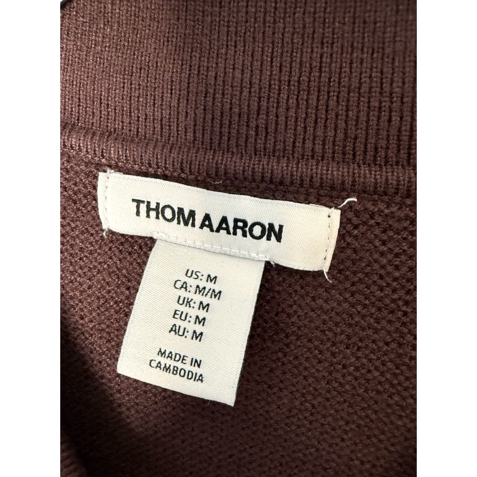 Vintage THOM AARON Sweater Cardigan Mens Medium Full Zip Knit Brown NWT Waffle Size US M / EU 48-50 / 2 - 4 Thumbnail
