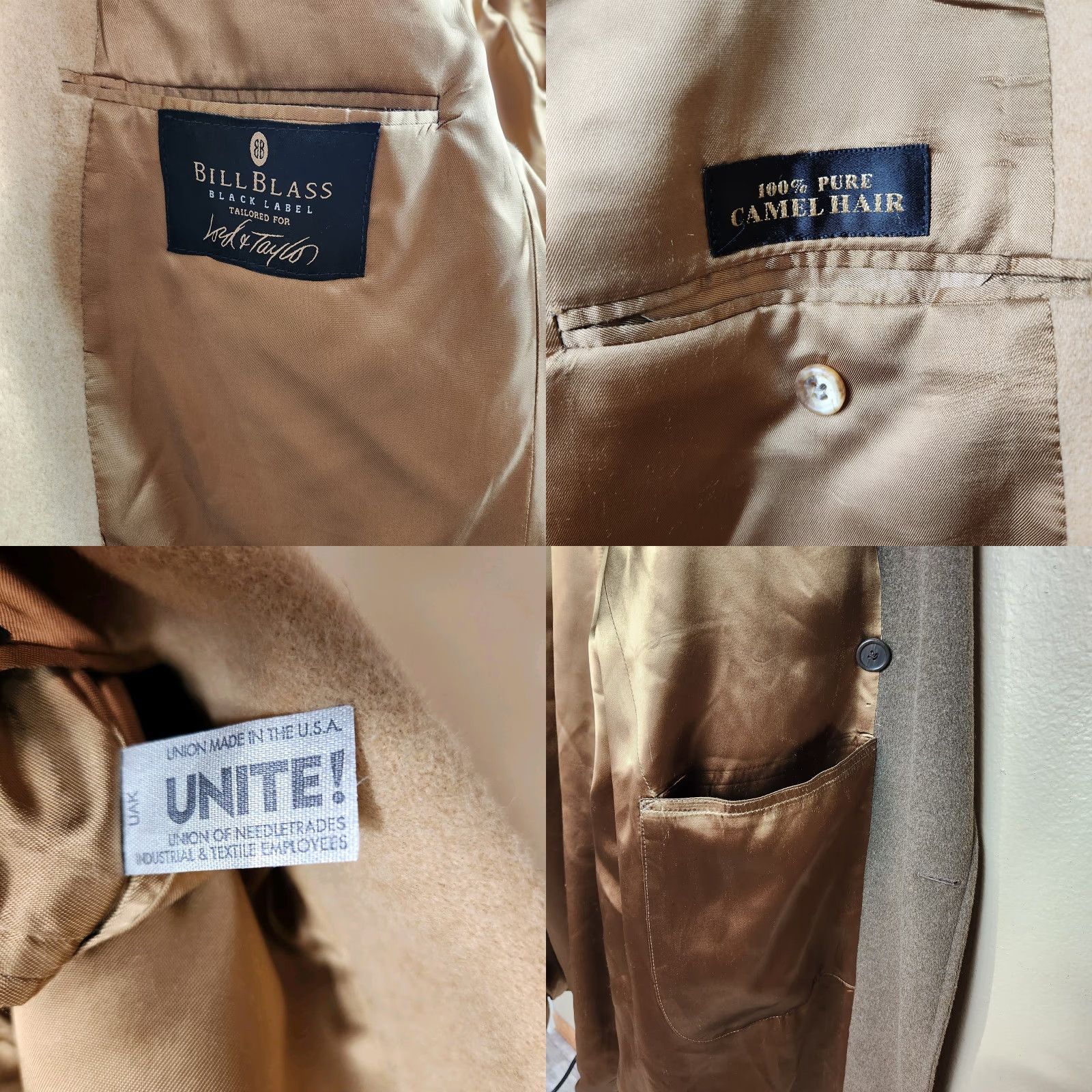 Bill Blass Bill Blass Mens Vintage Union Made 100% Camel Hair 2 Button Sport Coat Size 44R Beige Blazer Jacket Size 44R - 8 Thumbnail