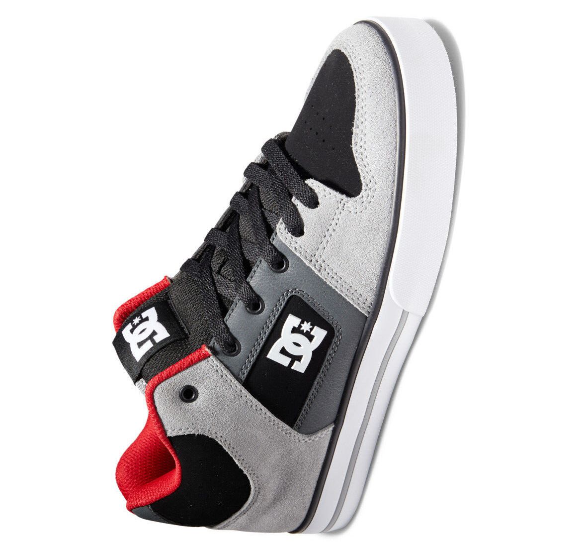 image of Dc Pure Mid Top Shoes in Red Gray Black, Men's (Size 13)