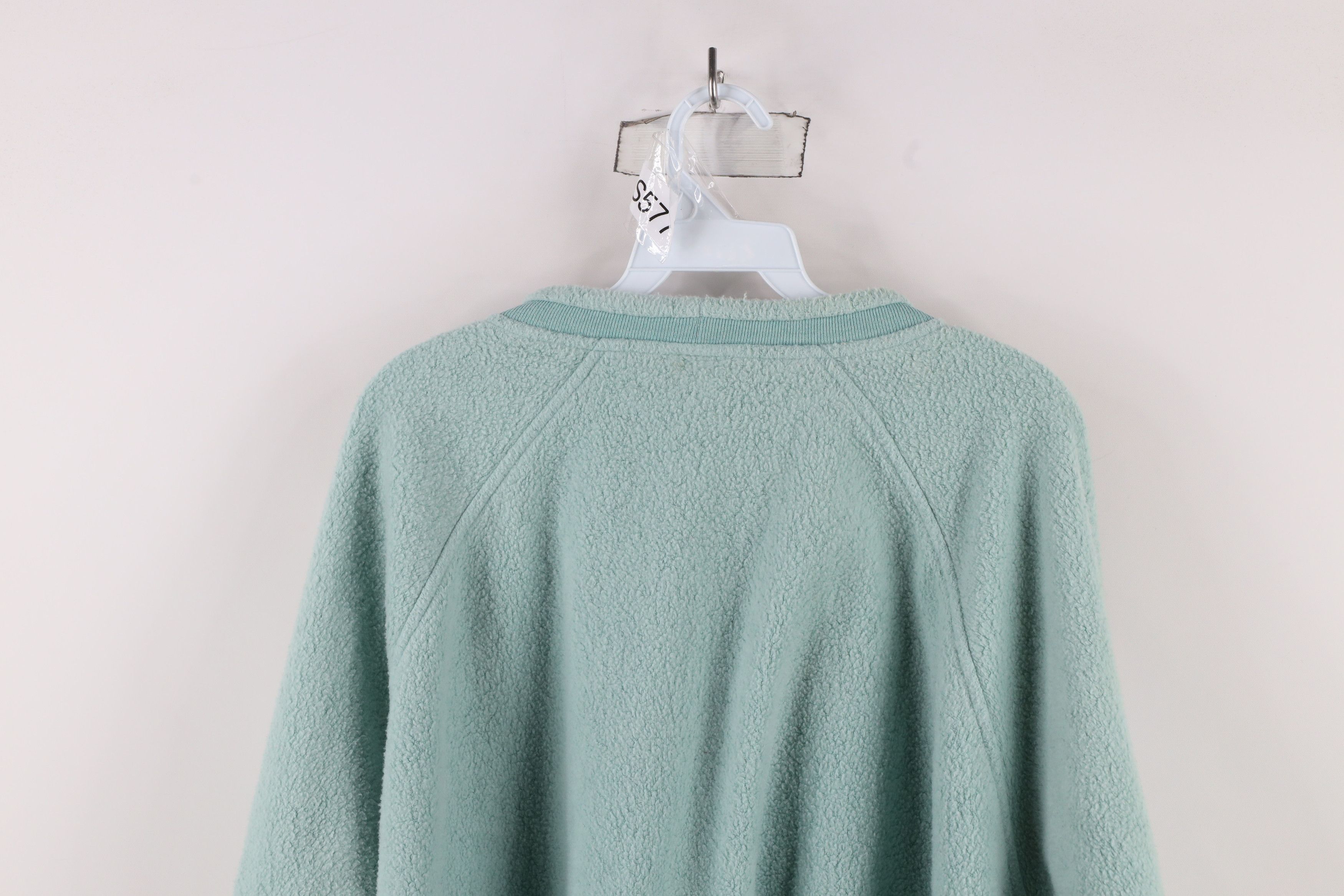 Vintage Vintage 90s Country Primitive Marled Fleece Sweater Teal Size XXL / US 16-18 / IT 52-54 - 13 Thumbnail