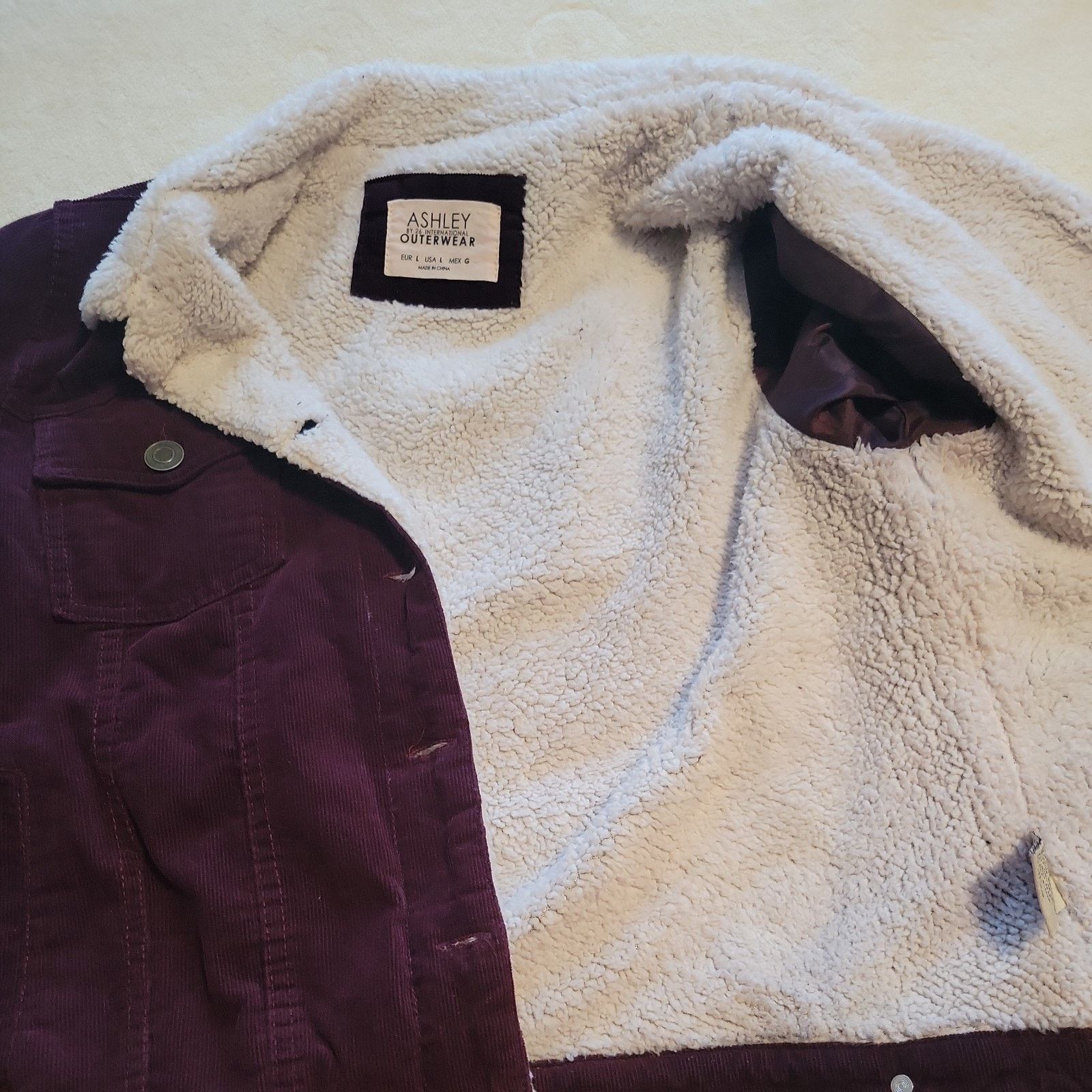 The Unbranded Brand ASHLEY Trucker Coat 26 International Size L Purple Corduroy Size L / US 10 / IT 46 - 8 Thumbnail