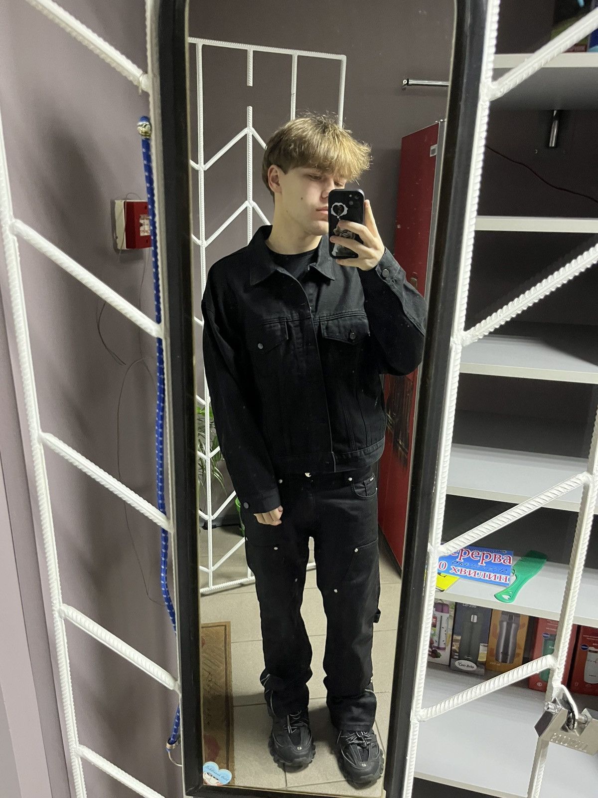 Fear of God Full Black Fear Of God Essentials Denim Jacket Boxy Fit Size US M / EU 48-50 / 2 - 2 Thumbnail