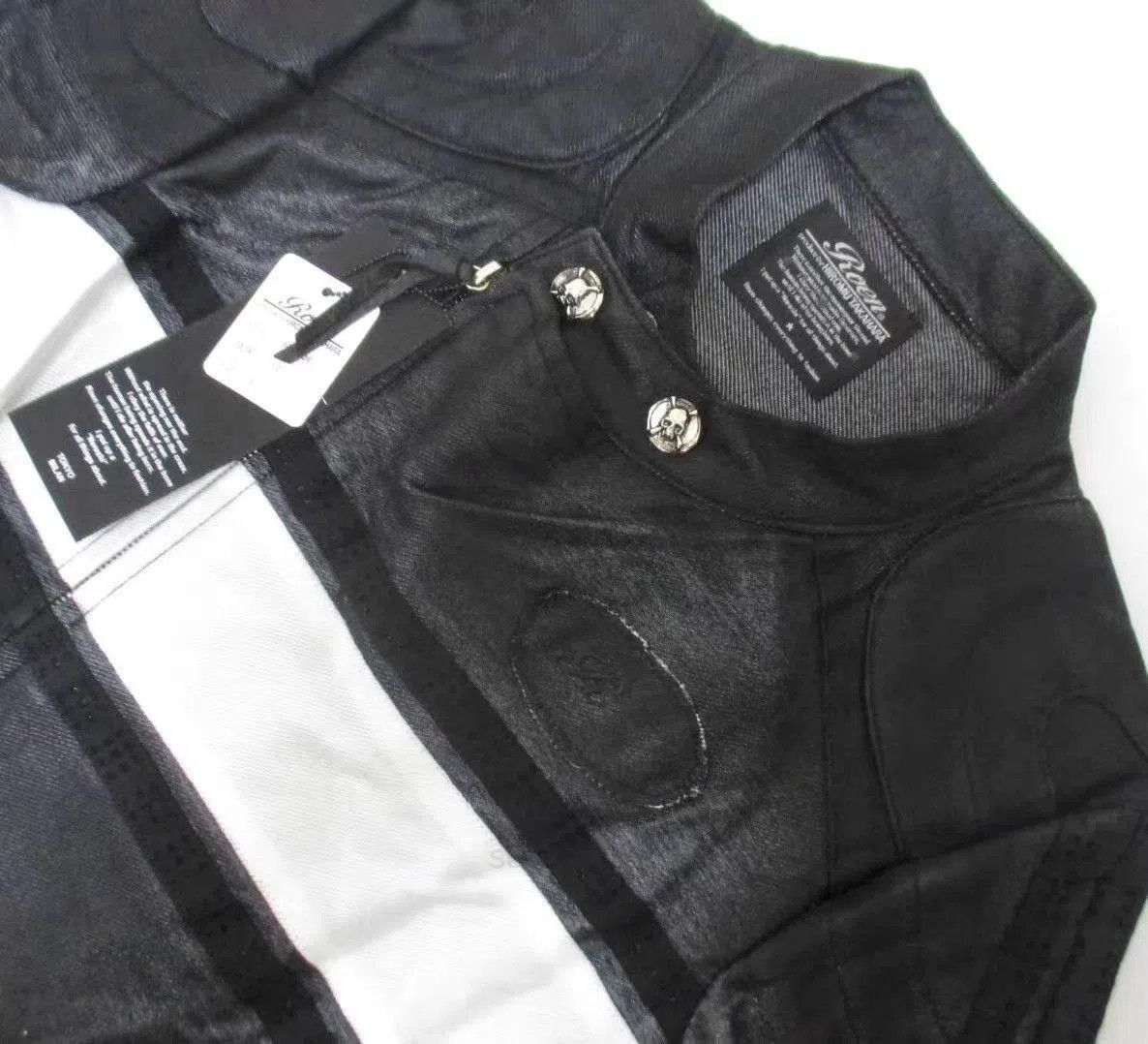 Roen Black Leather Jacket with Zipper & Button Details. Size US L / EU 52-54 / 3 - 4 Thumbnail
