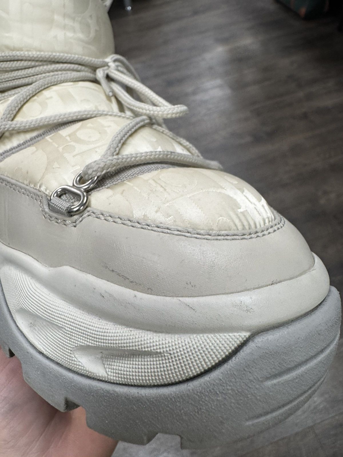 Dior Oblique Monogram Snow Ankle Boot Cream/Grey (42) Size US 9 / EU 42 - 17 Thumbnail