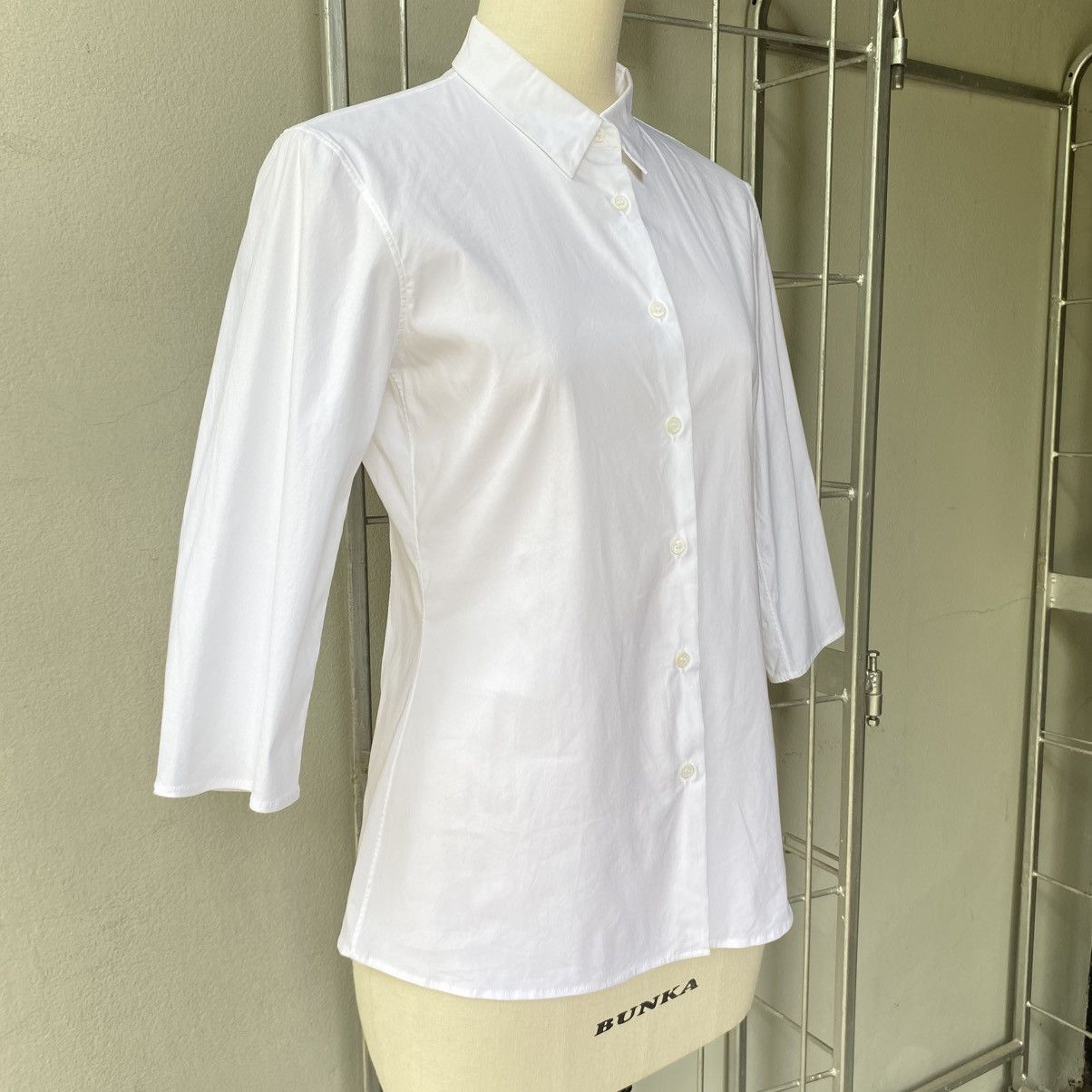 Jil Sander JIL SANDER White Collared Button-Down Blouse Size XXS / US 00 / IT 34 - 12 Thumbnail