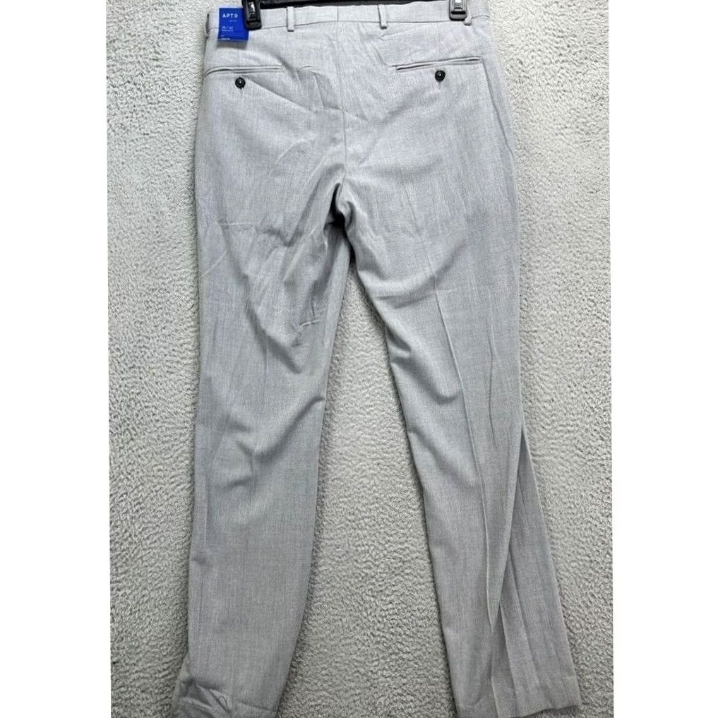 Apt. 9 Apt. 9 Extra Slim Fit Dress Pants Men 35x32 Gray Flat Front Stretch Pant Business Formal Slim Leg Size US 35 - 2 Thumbnail