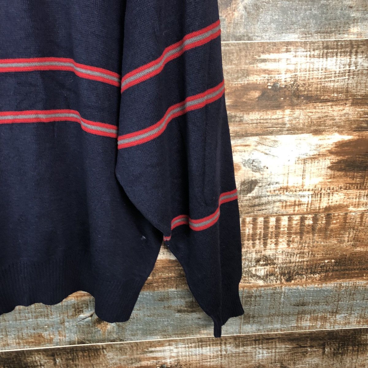 Homespun Knitwear × Japanese Brand US Pengolf Dark Blue Stripe Knitwear #A2061 Size US L / EU 52-54 / 3 - 15 Thumbnail