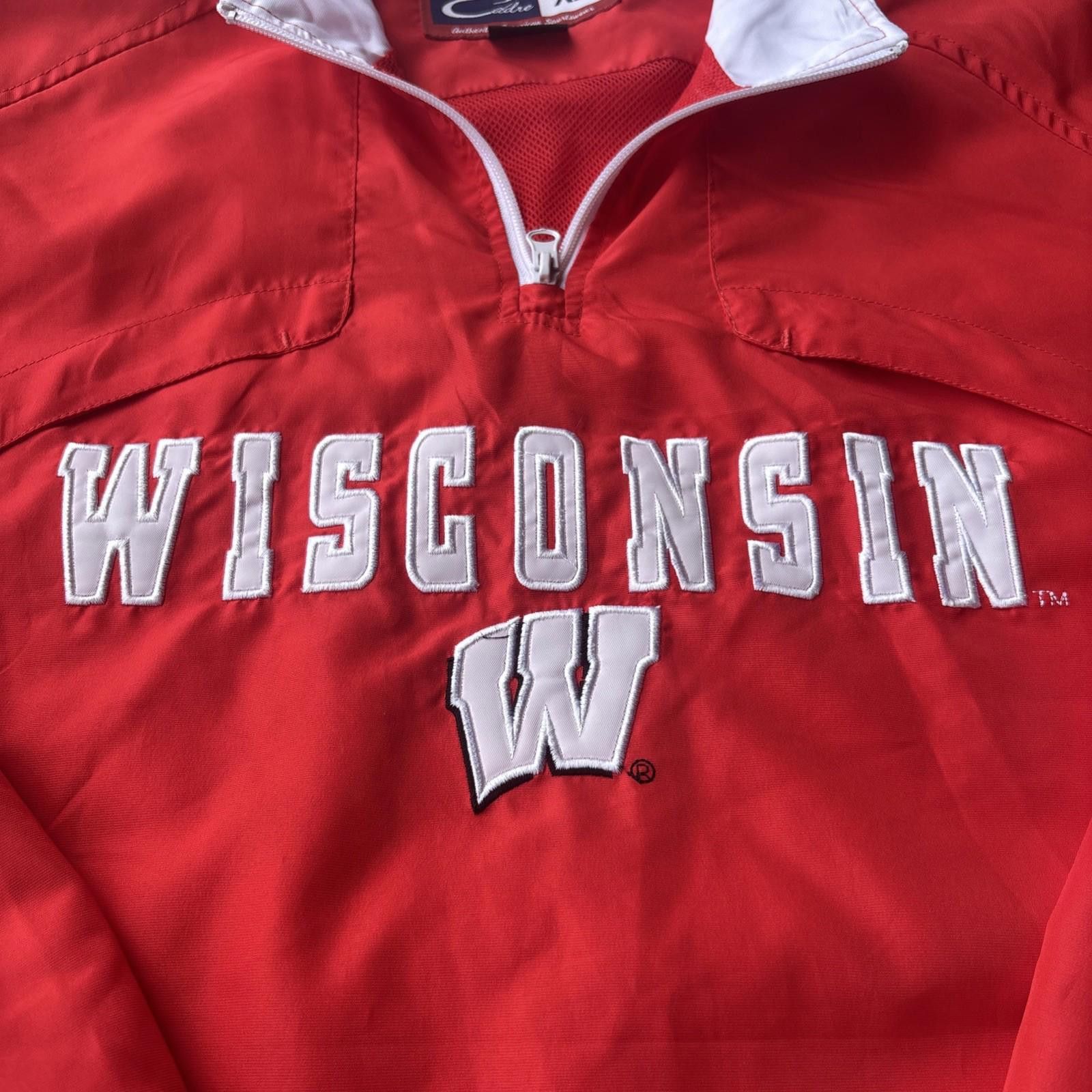 Carrera New Wisconsin Badgers Mens Size XL Red Windbreaker Jacket Size ONE SIZE - 3 Thumbnail
