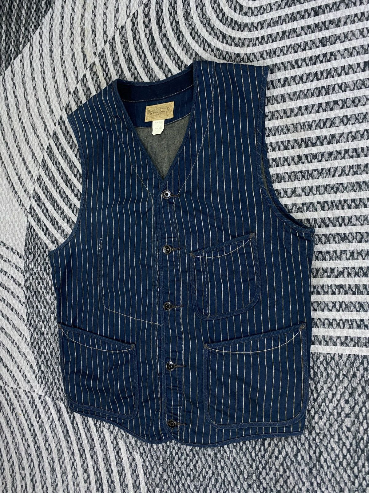 RRL Ralph Lauren 🔥RARE Vintage RRL Ralph Lauren Indigo Hickory Stripes Vest Size US S / EU 44-46 / 1 - 4 Thumbnail