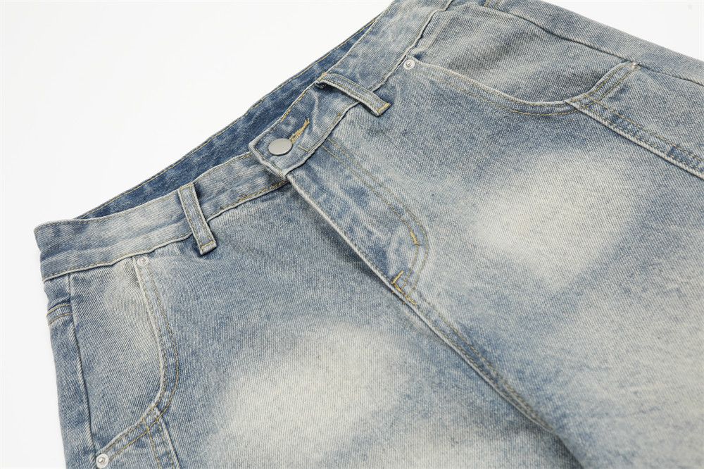 Jean Punk retro washed men's distressed gradient jeans Size US 32 / EU 48 - 4 Thumbnail
