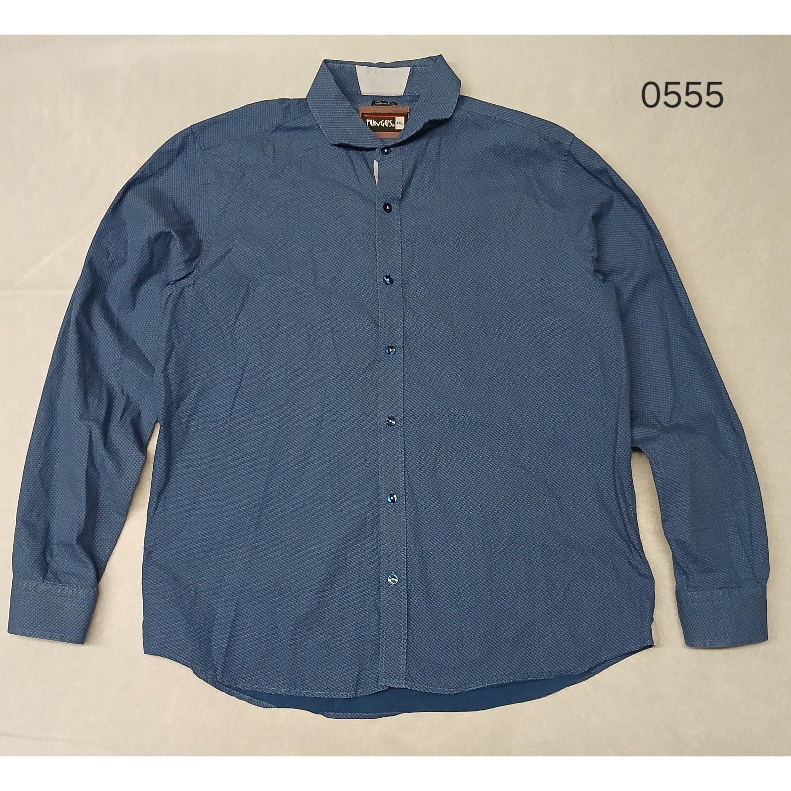 Other Fungus (2XL) Slim Fit Blue Dress Button Short Sleeve Shirt Size US XXL / EU 58 / 5 - 1 Thumbnail