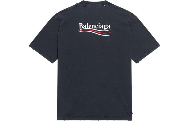 Balenciaga o1srvl11e0526 Large Fit T-Shirt in Black/White Size US L / EU 52-54 / 3 - 2 Thumbnail
