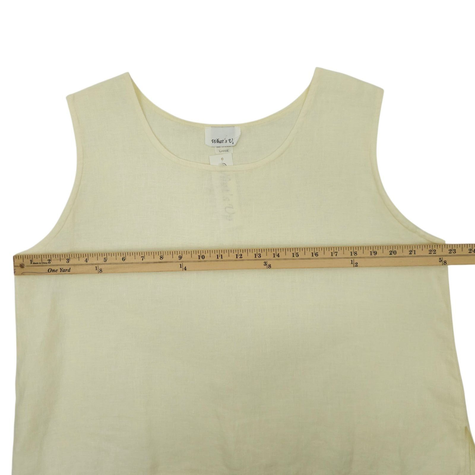 Other What's Up Linen Tank Top Shirt Womens L Ivory Sleeveless Size L / US 10 / IT 46 - 3 Thumbnail