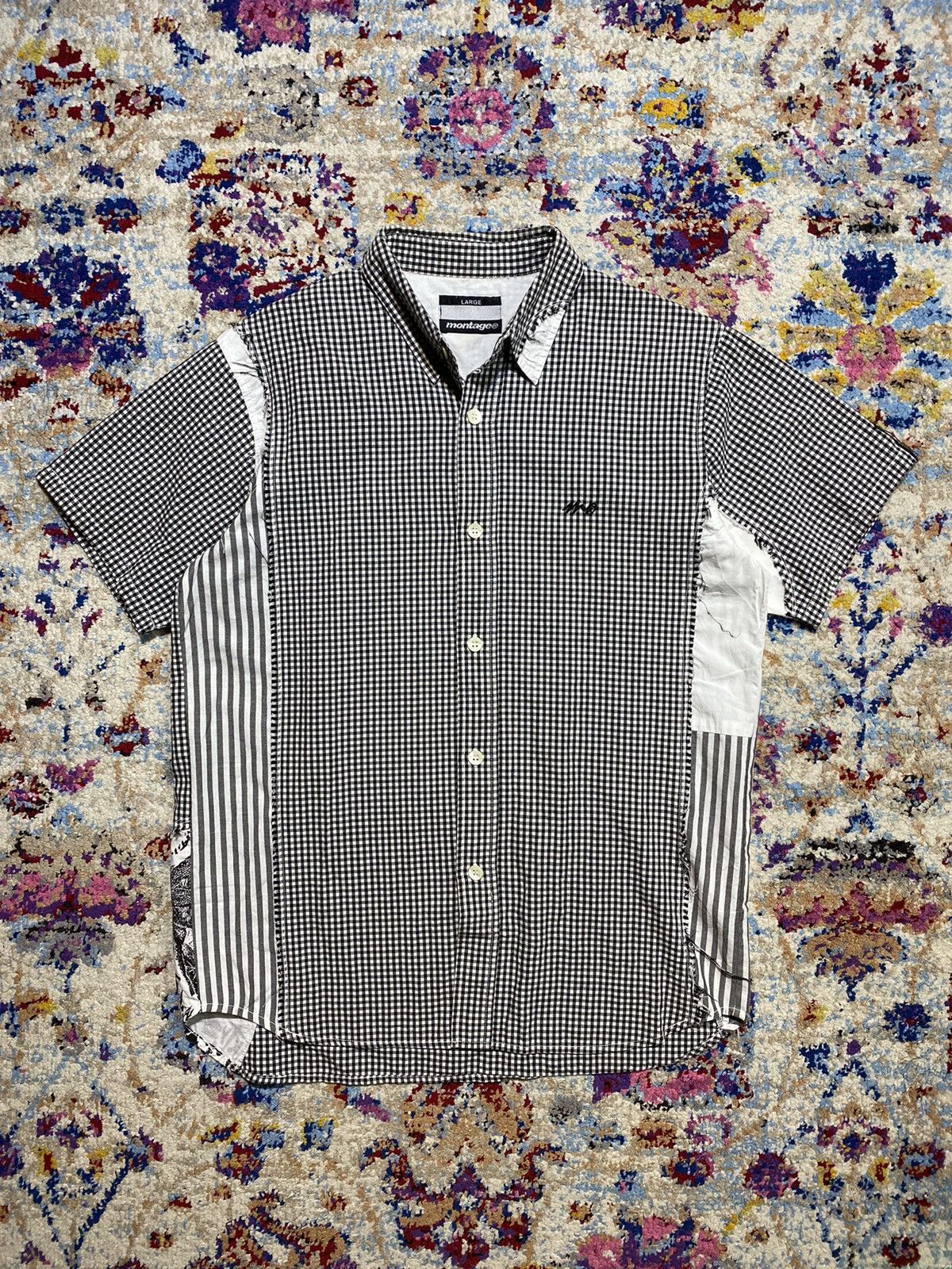 Montage Vintage Montage Japan Statements Cut Rework Button Up Shirts Size US M / EU 48-50 / 2 - 1 Thumbnail