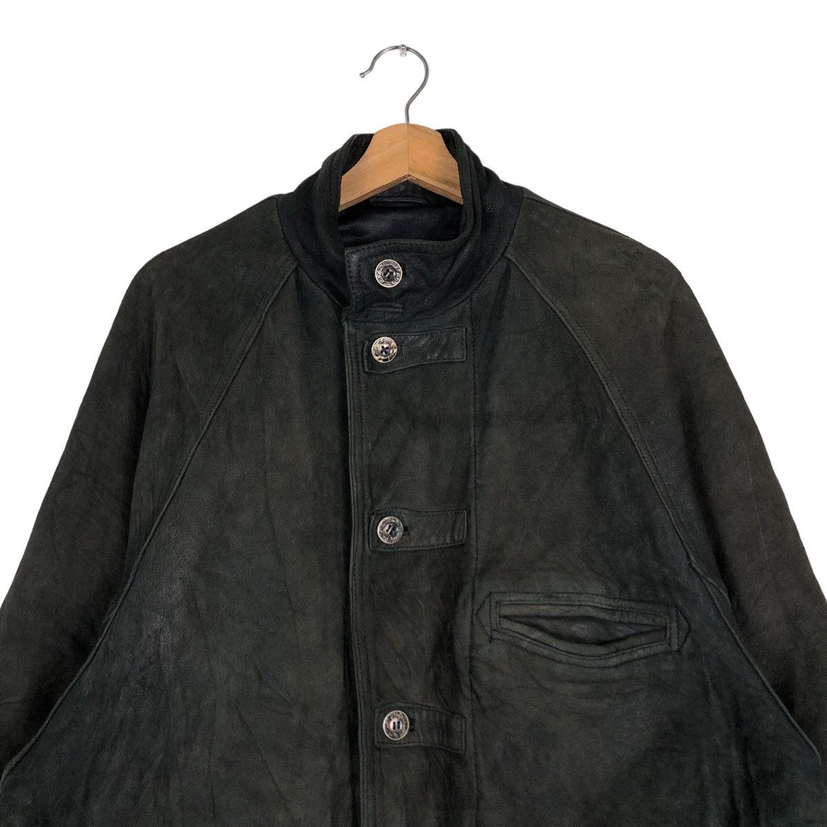 Issey Miyake 🔥Vintage Genuine Biker Leather Jacket Ball Basic Japan Size US M / EU 48-50 / 2 - 3 Thumbnail