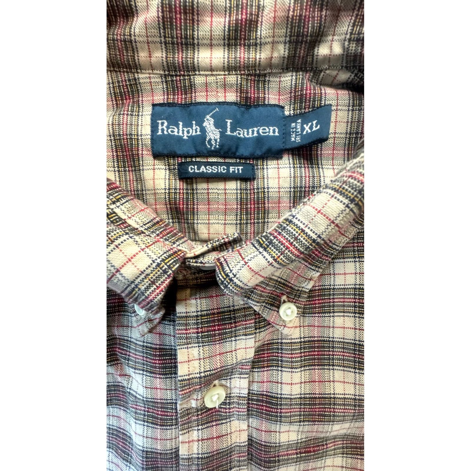 Ralph Lauren Ralph Lauren Long Sleeve Button-Up Men's XL Plaid Shirt 100% Cotton Classic Fit Size US XL / EU 56 / 4 - 2 Thumbnail