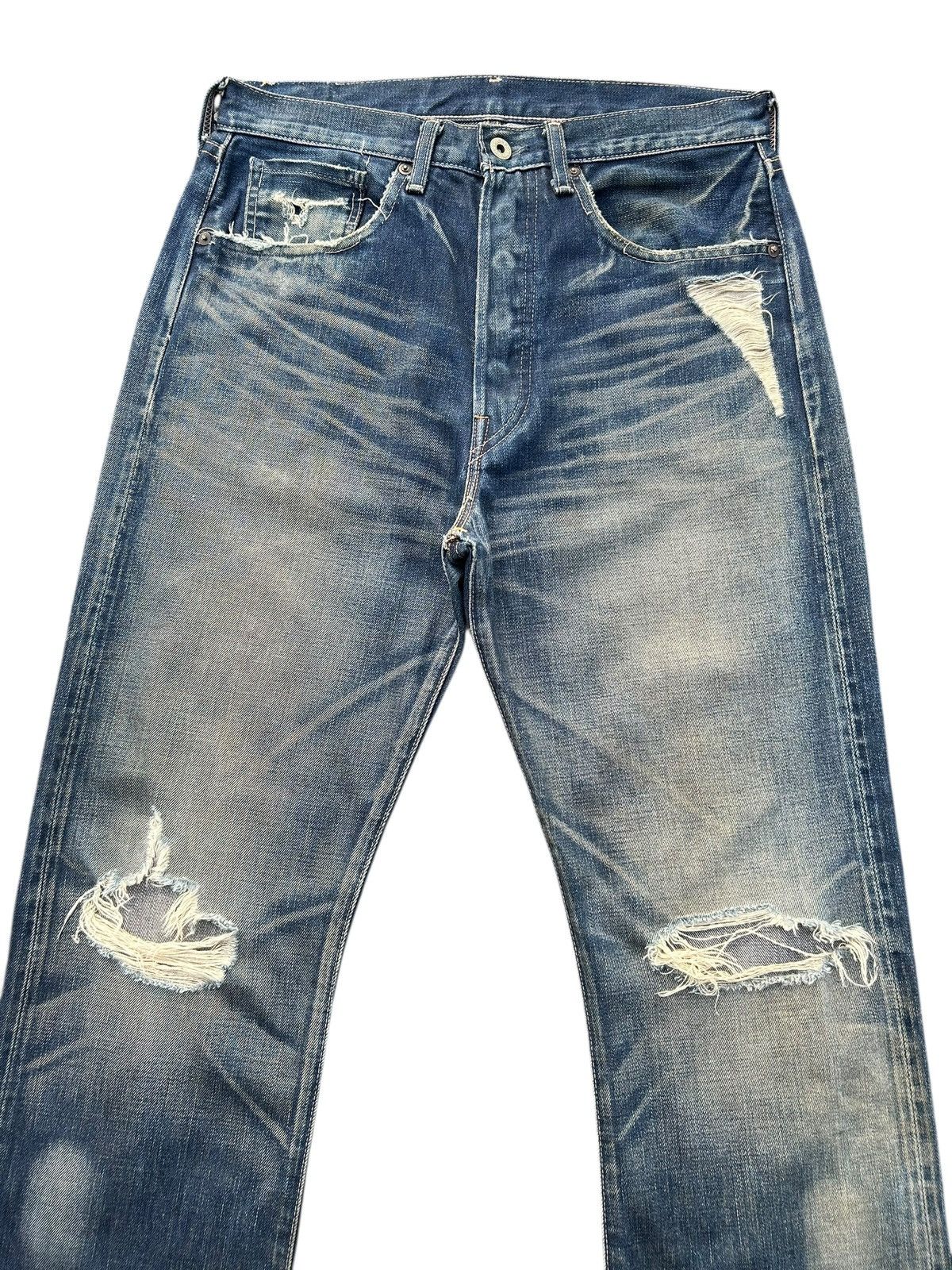 Kapital Thrashed Vintage Levis Big E Selvedge Distressed Denim jeans Size US 32 / EU 48 - 4 Thumbnail
