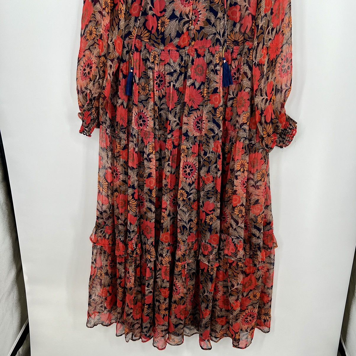 sachin and babi light blue dress Anthropologie The Marais Printed Chiffon Maxi Dress, Yellow