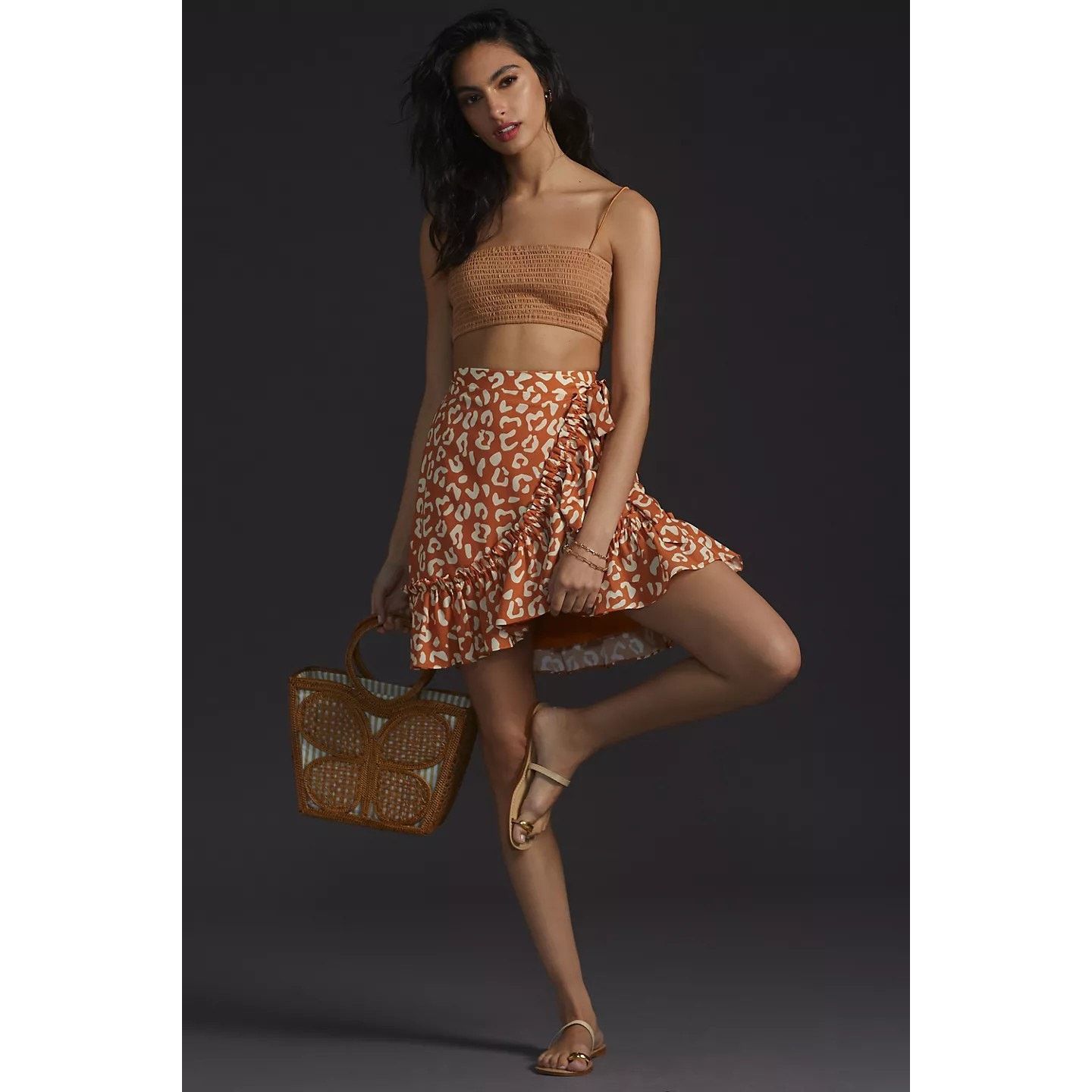 Anthropologie New Anthropologie Hutch Wrap Mini Skirt $130 PLUS 1X Orange Size 40" / US 18 - 4 Thumbnail