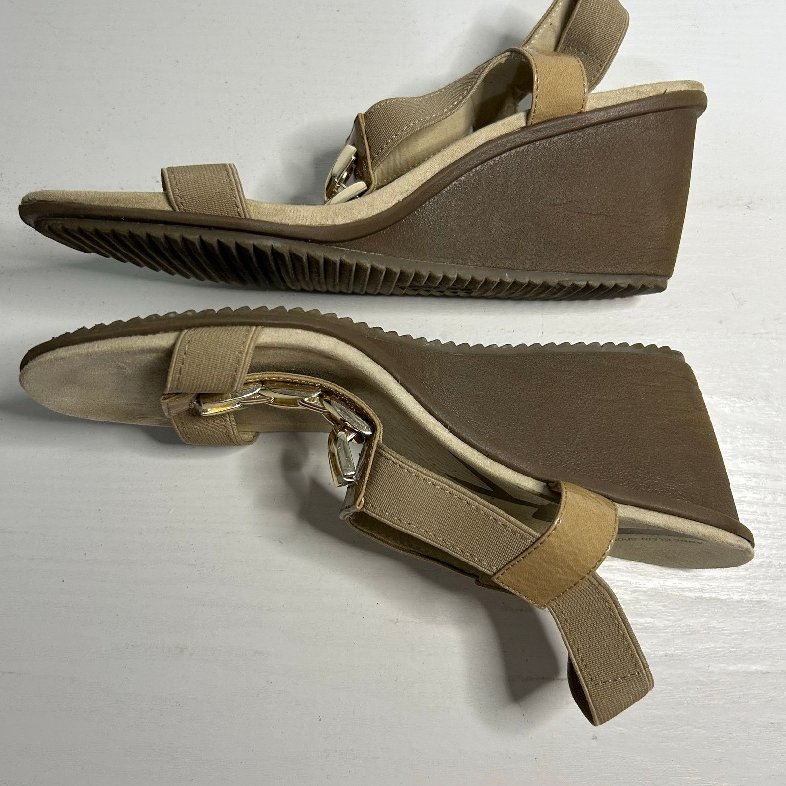 Anne Klein Anne Klein Sport iFlex Tan Wedge Sandals 9.5 Size US 9.5 / IT 39.5 - 5 Thumbnail