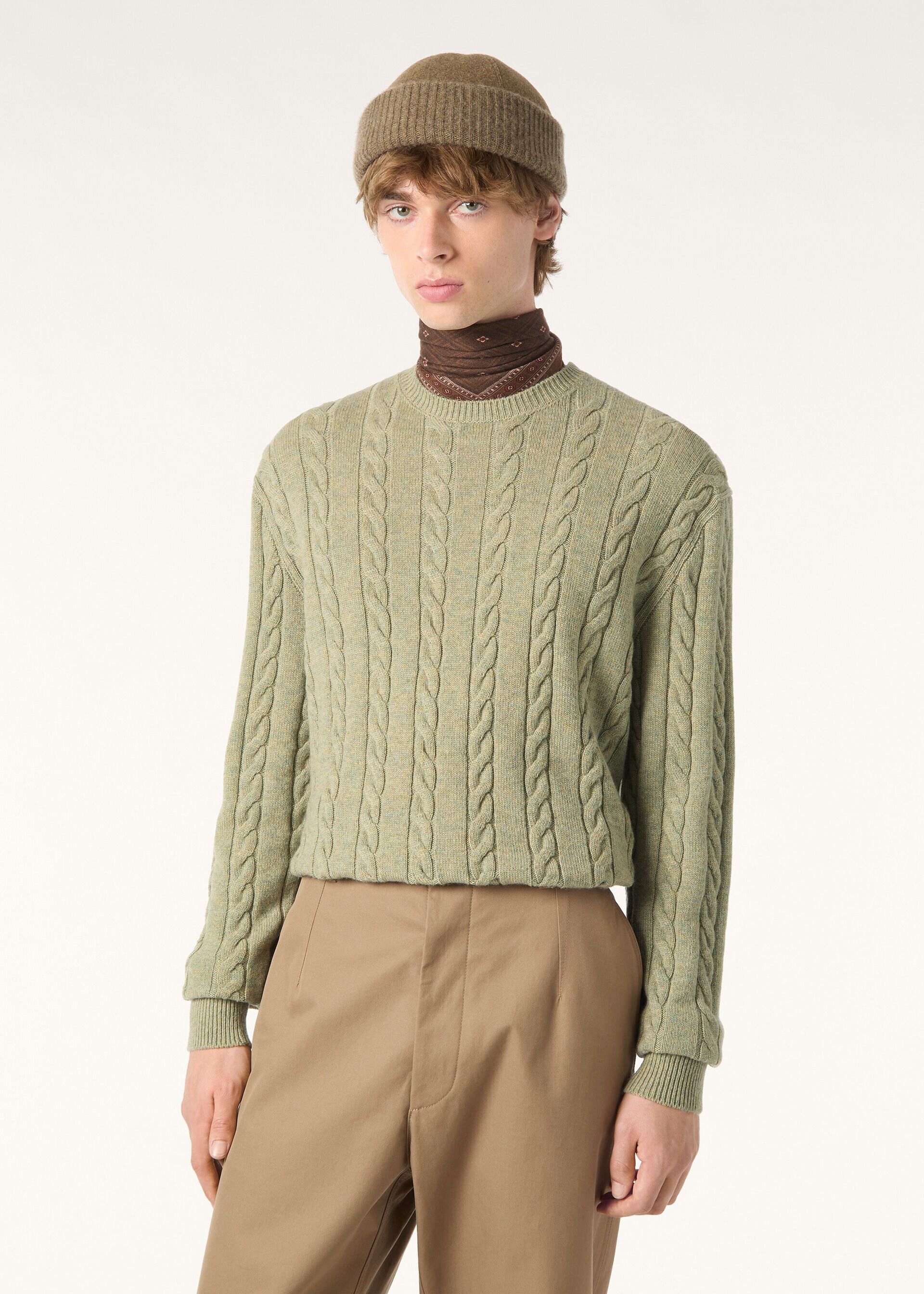 Loro Piana os11x0226 FAQ4517 Cedar Crewneck Sweater in Seafom Green Size US L / EU 52-54 / 3 - 4 Thumbnail