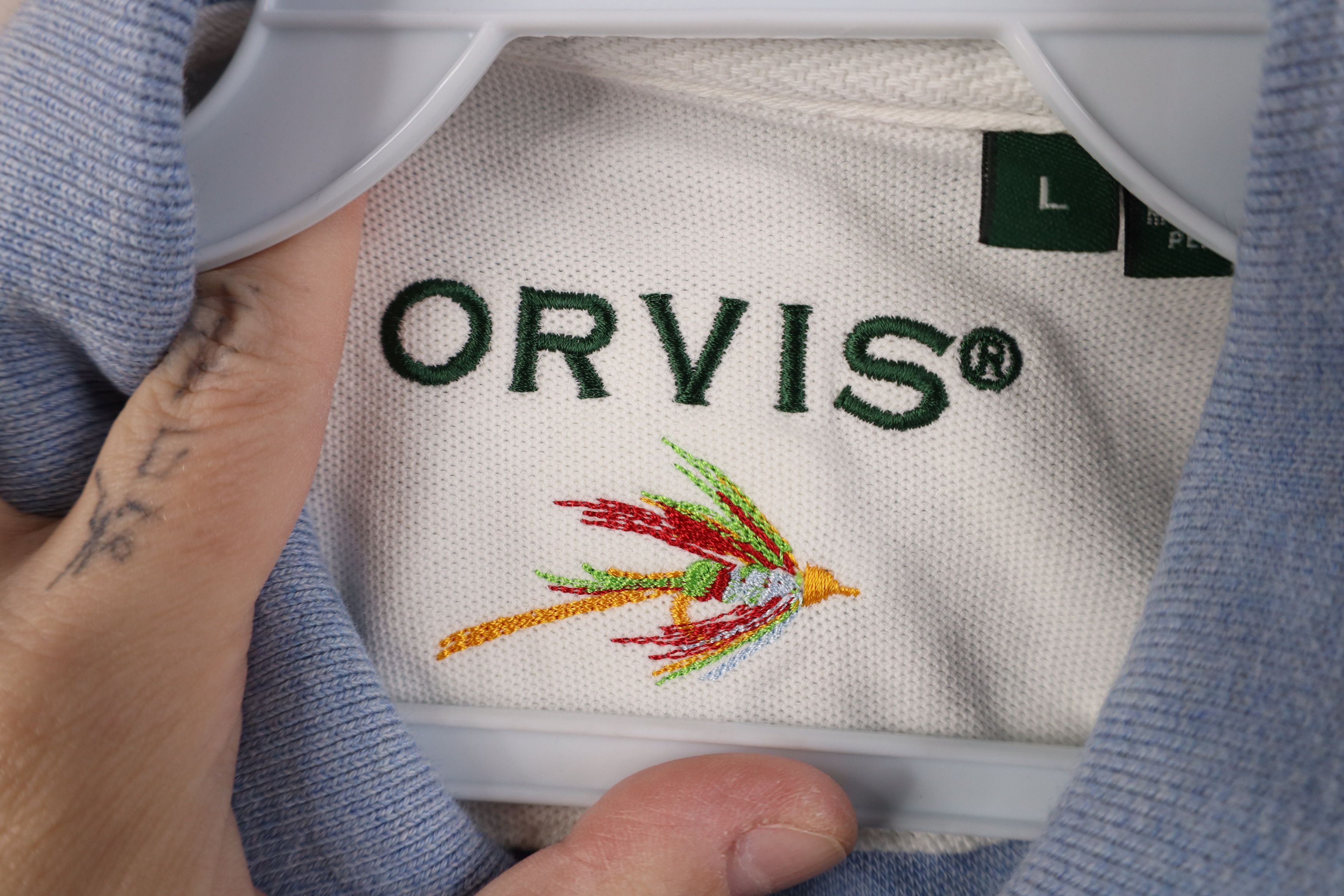 Orvis Vintage Orvis Spell Out Heavyweight Knit Collared Polo Shirt Size US L / EU 52-54 / 3 - 9 Thumbnail