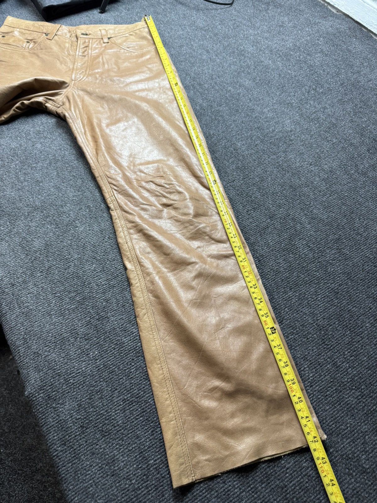 Genuine Leather 00s Leather Biker MOTO Rock Punk Cowboy Chrome Style Pants Size US 31 - 24 Thumbnail