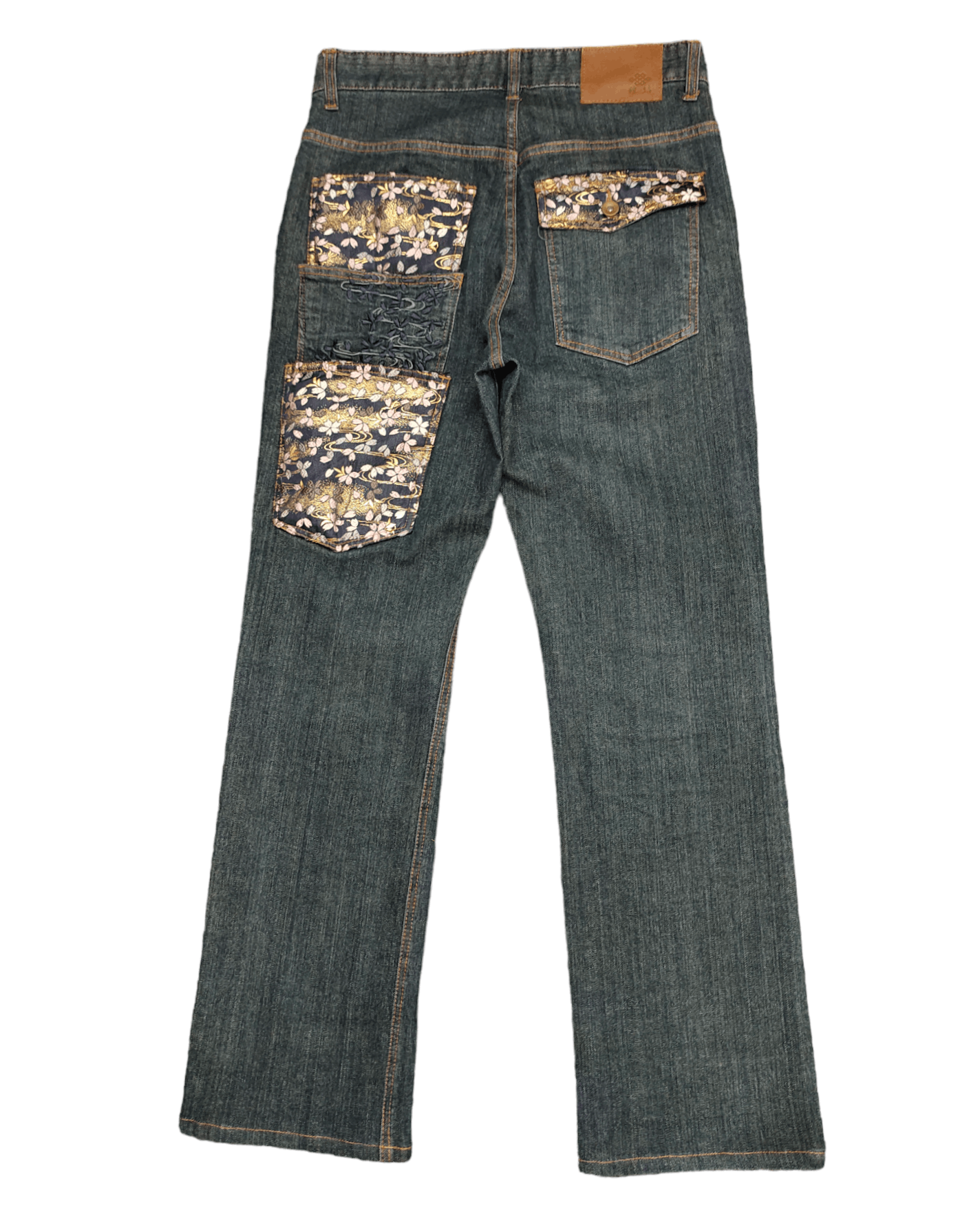 Image of Vintage VTG Sukajan Sakura Multi Pocket Embroidered Jeans Karakuri, Men's (Size 30)