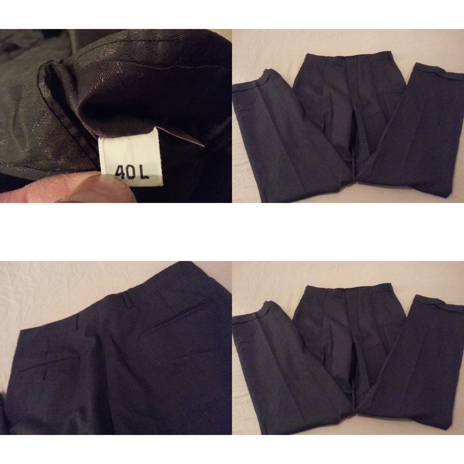 Hart Schaffner Marx Mens Hart Schaffner Marx Suit Grey Gray 40L Jacket Pants 30x33 Wool Size 40R - 8 Thumbnail