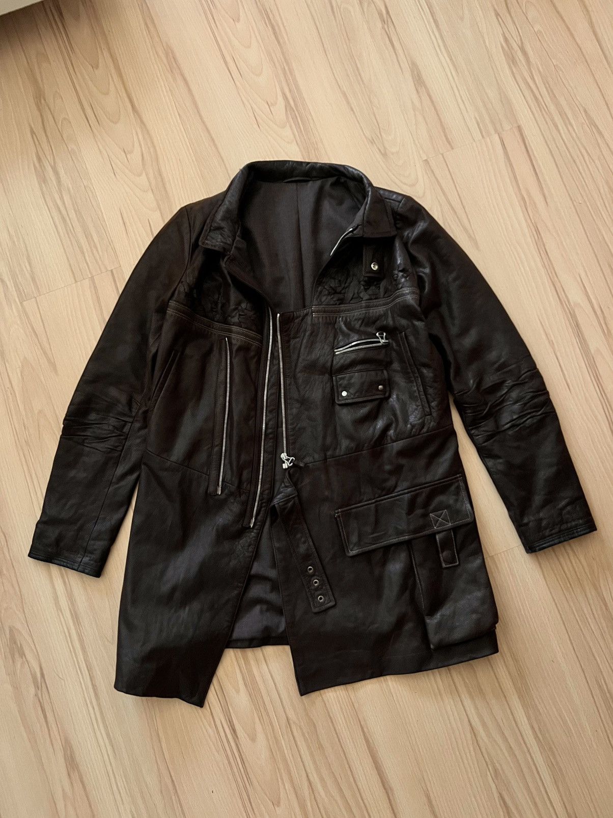 Marithe + Francois Girbaud RARE Marithe Francois Girbaud Leather Trench Coat Jacket Size M / US 6-8 / IT 42-44 - 10 Thumbnail