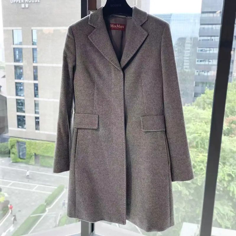 MaxMara Women's Grey Wool Coat 0089