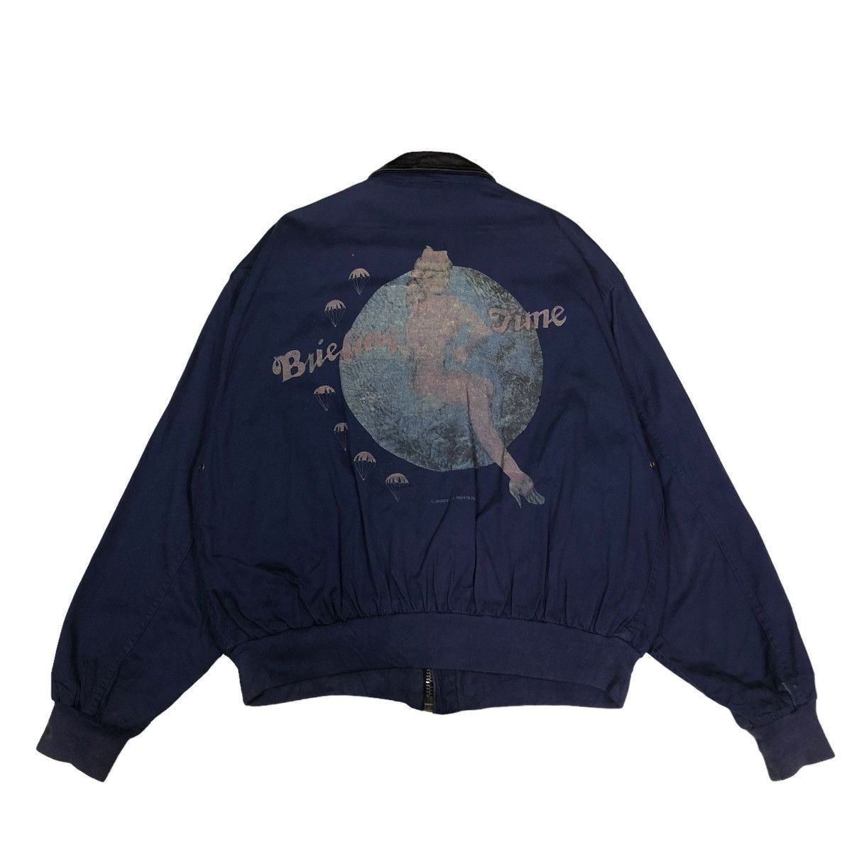 Avirex 🔥VTG 80’s BRIEFING TIME AVIREX BOMBER JACKET LEATHER COLLAR Size US M / EU 48-50 / 2 - 1 Thumbnail