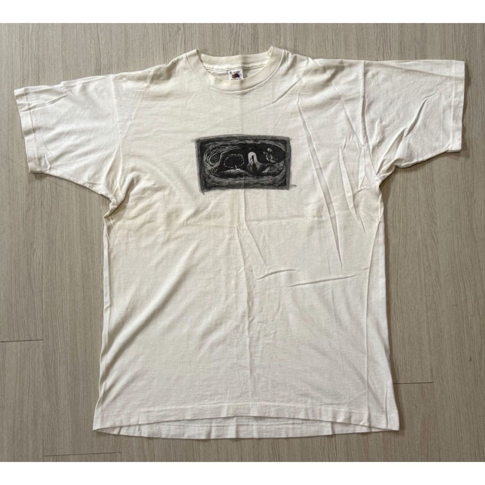 Fruit Of The Loom VINTAGE 90s Charlie Sexton Sextet Under The Wishing Tree Album Promo Shirt XL Shirt Mens White Cotton Graphic Print 2 small dots Size US XL / EU 56 / 4 - 2 Thumbnail