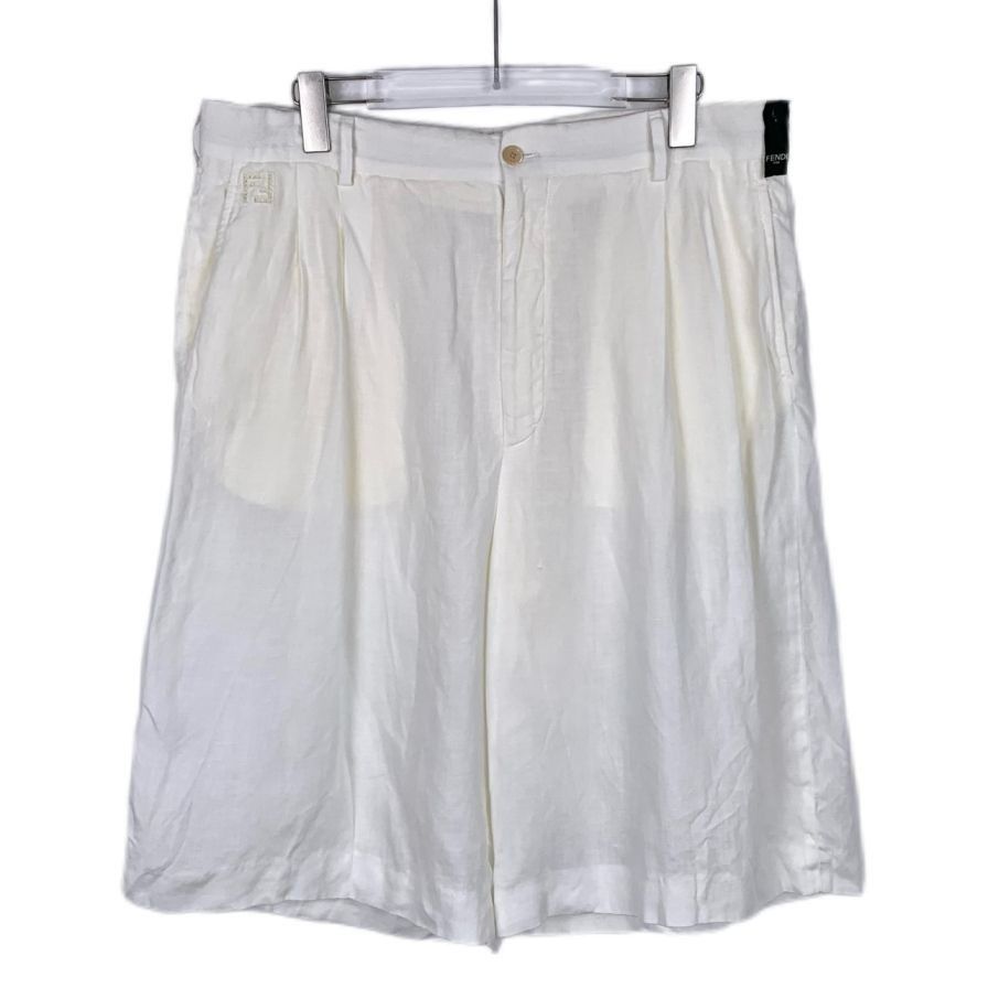 Fendi Fendi Logo Linen Shorts, Size 52 (L) Size US 36 / EU 52 - 1 Thumbnail