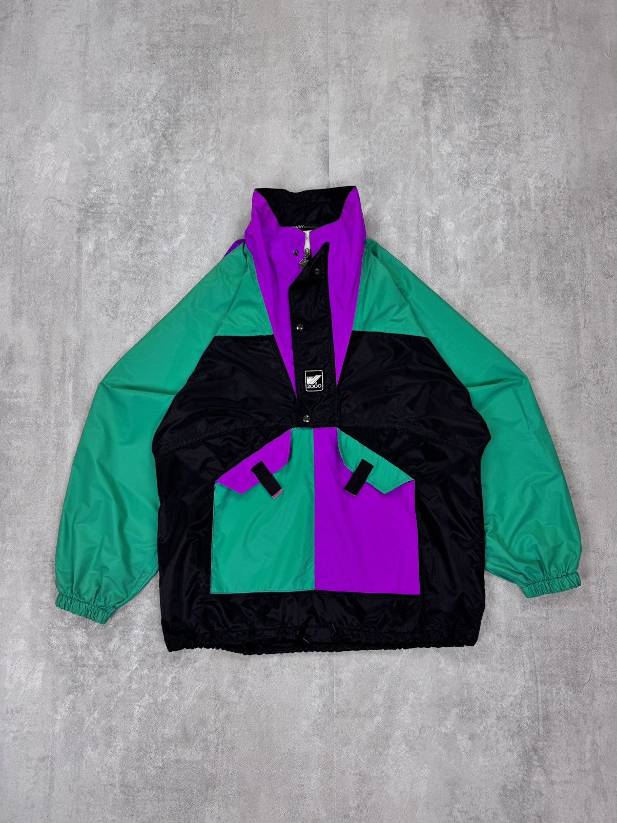 Other K WAY 2000 Jacket Vintage Multicolour Rain Anorak Half Zip Size US S / EU 44-46 / 1 - 2 Thumbnail