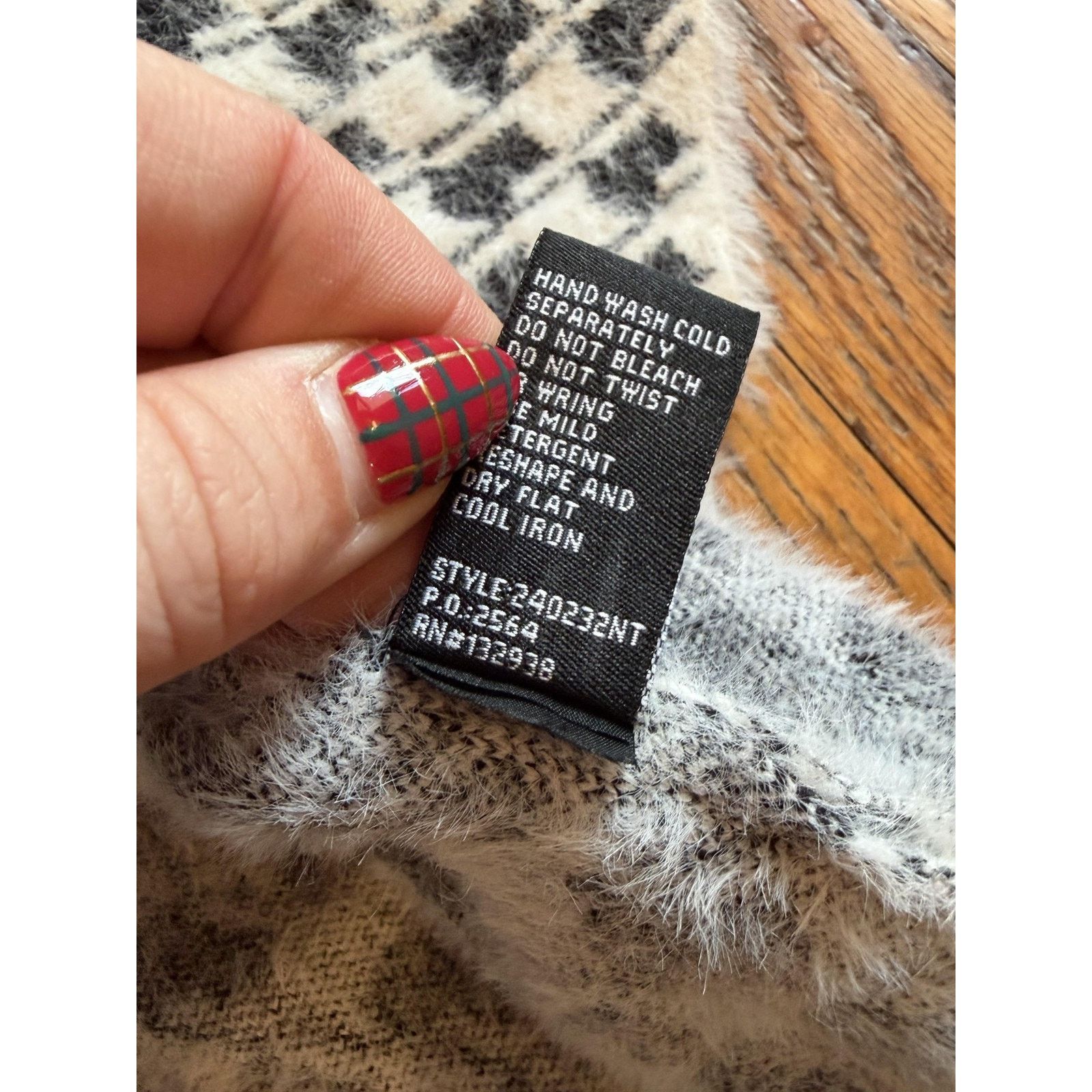 Other Cliche Coat Womens Large White Black Check Knit Button Front Size L / US 10 / IT 46 - 6 Thumbnail